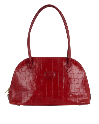 Croc Embossed Shoulder Bag, front view